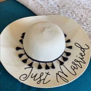 Just Married Straw Hat
